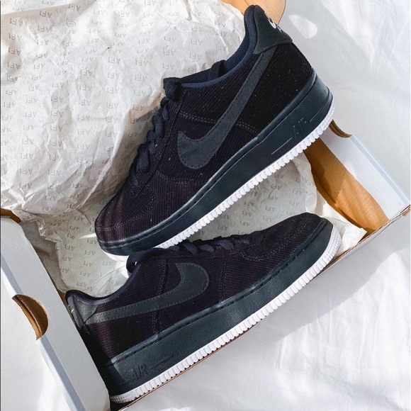 Nike Air Force 1. New in box. Corduroy black. - Picture 2 of 9